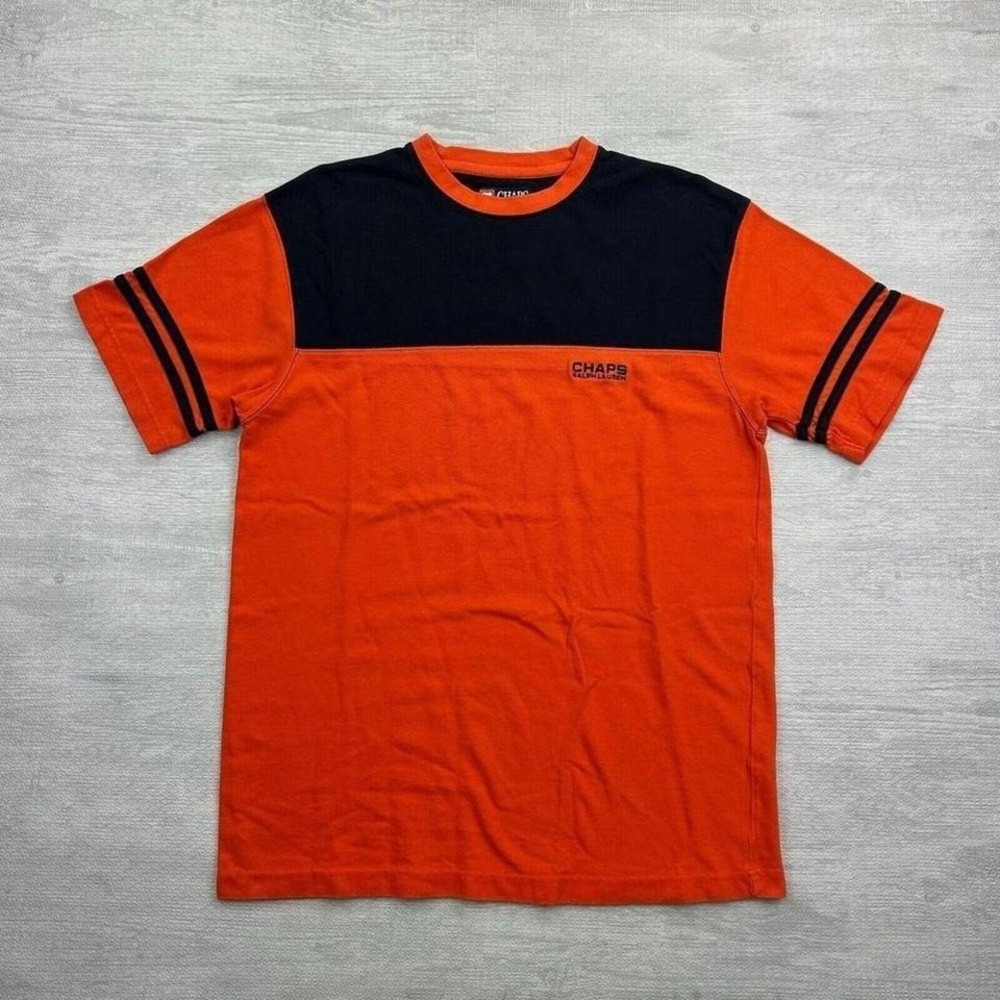 Vintage Chaps Ralph‎ Lauren Shirt Adult Medium Navy Blue Orange Embroidered Logo